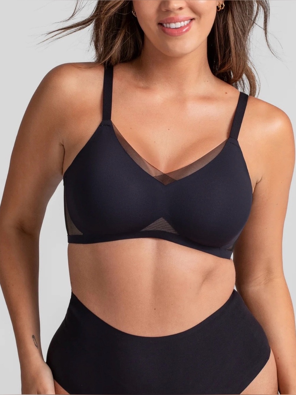 NEW HoneyLove Crossover Black Bra L B1681